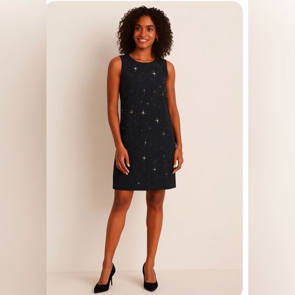 & Other Stories Mini Short Dress Black Open Cut Out Starry Night Star Party 4 - Picture 1 of 10